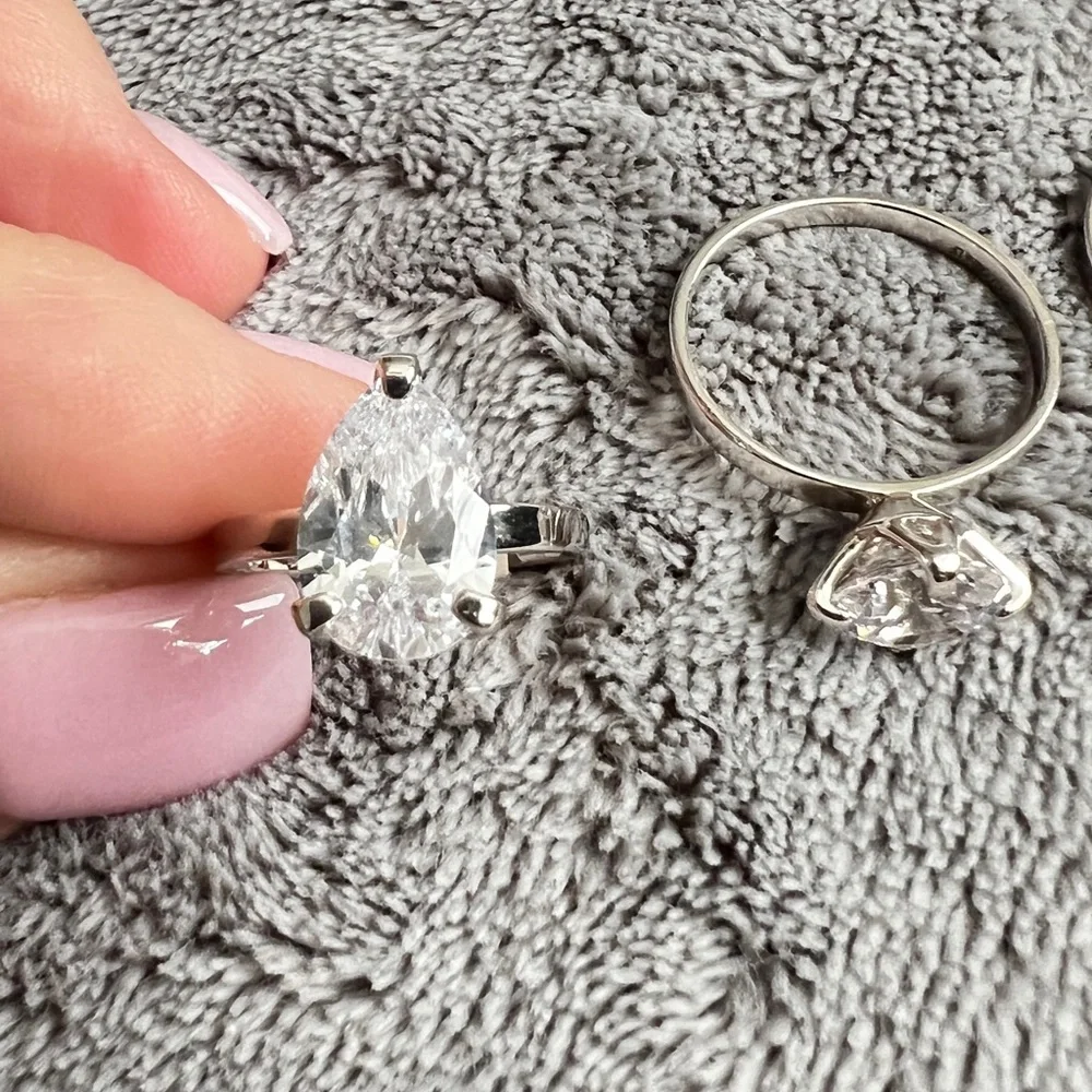 Lisa Freede NEW 925 CZ Silver Women's Ring Set Size 6